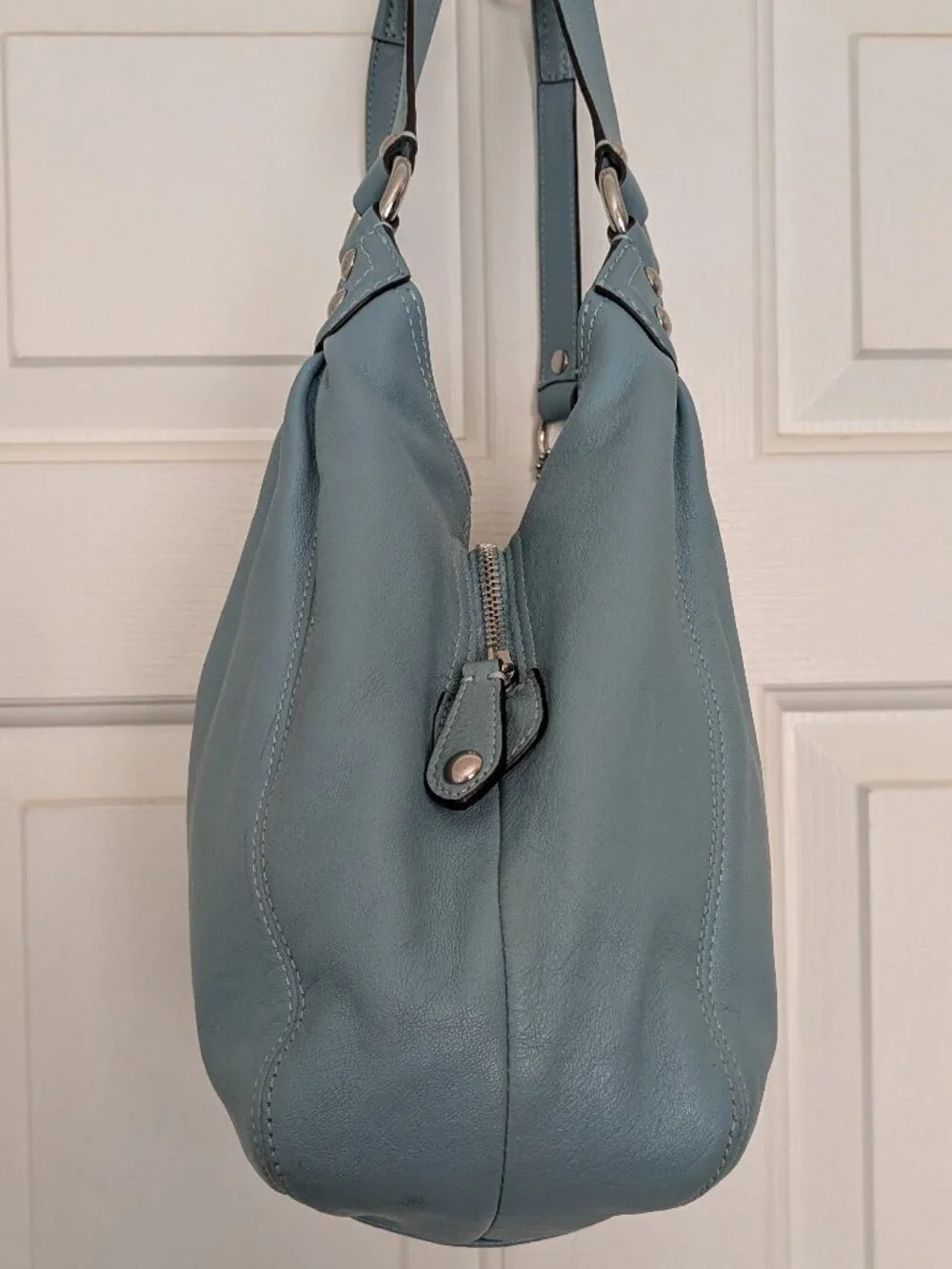 Coach Lexy Pebble Leather Shoulder Bag Large Silver Hardware . - Picture 6 of 14